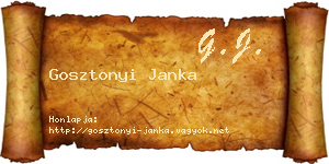 Gosztonyi Janka névjegykártya